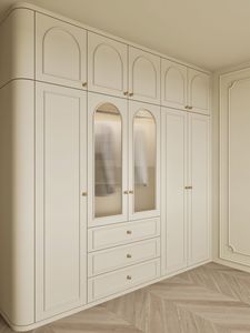 Armadio Walk-in di Lusso Francese Bianco Durevole con Pannelli Regolabili, Moderno Guardaroba in <span class=keywords><strong>PVC</strong></span> con Ante in MDF, Arredamento per Camera da Letto - Product Image 4