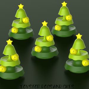 Nuovo eco-friendly tre-strato Mini albero di natale pista giocattolo giradischi luminoso con erba gatta Pet forniture per gatti - Product Image 4