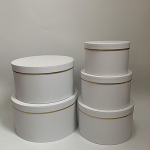 热卖纯色无logo圆形五件套花盒抱抱水桶插花礼品盒 - Product Image 3