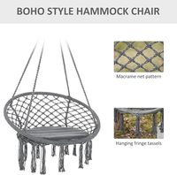 Fabriqué en Chine, hamac suspendu rond moderne pliable, chaise suspendue pour animaux de compagnie en macramé à franges, pour jardin extérieur, patio