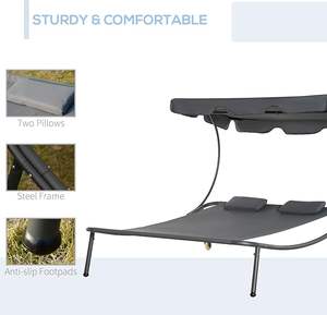 La venta al por mayor de fábrica llevará hamaca de ruedas móviles <span class=keywords><strong>columpio</strong></span> estable con <span class=keywords><strong>toldo</strong></span> y marco de soporte de almohada tumbonas dobles - Product Image 2