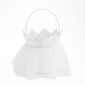 Cesta de tul personalizada con diseño de corona para Pascua, al por mayor, duradera, para caza de huevos y dulces, con asa - Product Image 1