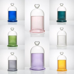 Cao Borosilicate Tùy Chỉnh Màu Sắc Thẳng Vòng Chuông Hình Pha Lê Nến Thủy Tinh Lọ Với Glass Dome Bìa - Product Image 2