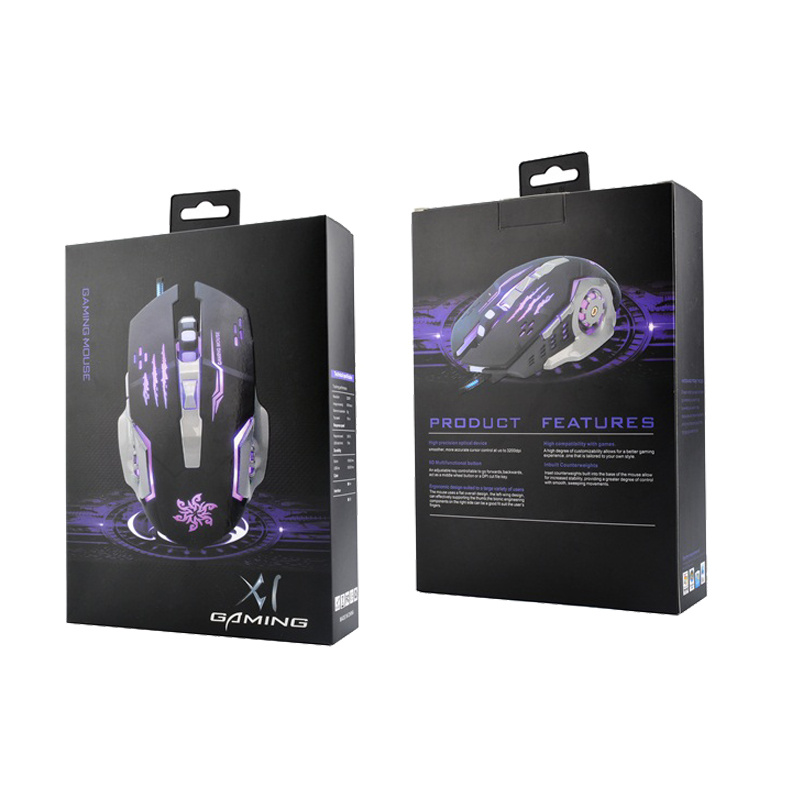 X1Optical Ergonomic 6 Programmable Buttons Adjustable DPI High Performance RGB Lighting Wired Gaming Mouse
