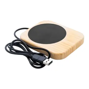 Calentador de tazas de bambú USB Oolong, gadgets personalizados - Product Image 2