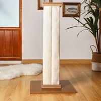 Griffoir vertical pour chat avec base en bois et corde en sisal naturel, mobilier d'intérieur pour chat