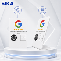 SIKA Promotion : Support de table NFC personnalisé pour avis Google et cartes Google Maps, carte d'affichage pour réseaux sociaux avec puce NTAG215