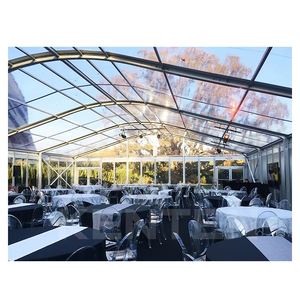 Tenda KENTEN per Progetti di Mensa, Grande Struttura in Vetro per Esterni, Tenda Permanente Curva per Catering e Caffetteria con Aria Condizionata - Product Image 1