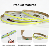 Bande LED COB SXZM haute luminosité 220V, 288 LED, sans points, flexible, 50 cm, découpable pour la décoration architecturale extérieure des bâtiments