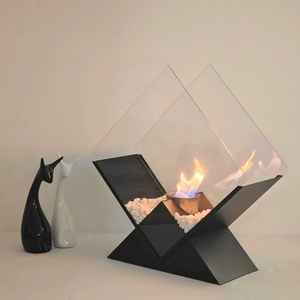 Nouveau design Losange Mini cheminée Patio métal table Firepit alcool bureau <span class=keywords><strong>brasero</strong></span> avec pavé décoré - Product Image 1