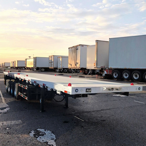 Fengniao China Manufacturer Direct Sales Iron Flatbed Container Semi <b>Trailer</b> with 40t Max Payload 12.5x2.5x1.5m - Product Image 1