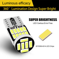 Prix d'usine, lumières LED de voiture T10 4014 26SMD Canbus sans erreur 168 194 501, éclairage de plaque d'immatriculation W5w, lampe de lecture pour l'intérieur de la voiture