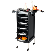 Chariot de Salon de Beauté Professionnel en Plastique avec Roulettes Anti-Cheveux