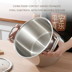 Panci Masak Saus/Sup/Casserole Hybrid Triply Stainless Steel 20/24/26/28 cm Anti Lengket dengan Tutup Kaca dan Logam - Product Image 5