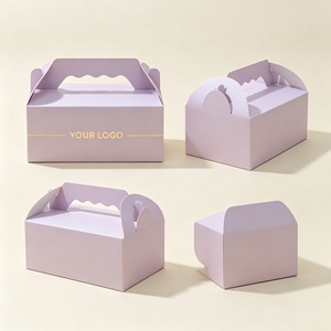 Caja para Pasteles con Logotipo Personalizado, de Calidad Alimentaria, con Asa, Caja de Cartón para Cupcakes, Caja para Comida <span class=keywords><strong>Feliz</strong></span>, para Regalos de Boda y Entrega - Product Image 1