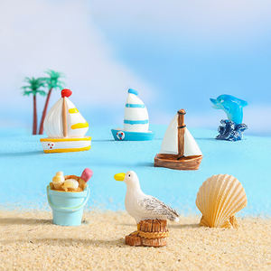 Miniaturas de Resina de Gaviotas, Barcos y Delfines para Decoración de Paisajes de Playa, Adornos Pequeños, Accesorios de Bricolaje - Product Image 1