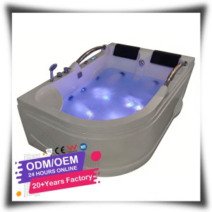 Baignoire acrylique pour 2 personnes, best-seller, avec jets d'hydromassage, LED au fond, bain à remous extérieur, <span class=keywords><strong>spa</strong></span> jacuzzi, baignoire intérieure - Product Image 1