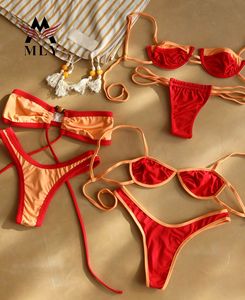 Пользовательские Роскошные печатные сексуальные бикини экологические атласные шелковые купальники с повязками на голову - Product Image 1