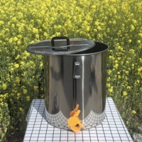 Seau à miel en acier inoxydable 50L avec couvercle en plastique à pince à bec de canard et double poignées pratique pour les apiculteurs nouvel état