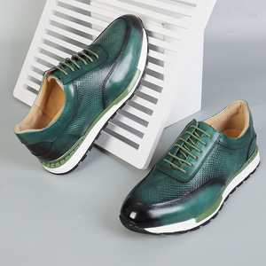 Chaussures bateau en cuir véritable pour homme, à lacets, bout rond, respirantes, toutes saisons, semelle intermédiaire en EVA, semelle extérieure en caoutchouc - Product Image 2