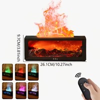 Diffuseur d'arômes créatif 280 ml avec effet flamme de cheminée, veilleuse LED, humidificateur d'air ultrasonique avec télécommande pour chambre à coucher et maison