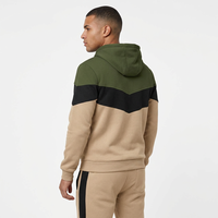 Ensemble de survêtement à capuche color block écologique pour homme, en polaire, avec logo personnalisé, idéal pour le sport et la détente, anti-boulochage