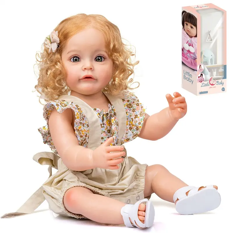 リアルな生まれ変わった人形かわいい55cmの女の赤ちゃんの生まれ変わったシリコーンの赤ちゃんのおもちゃ生まれ変わった赤ちゃんの人形