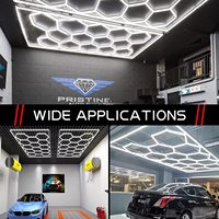 Dropshipping Honeycomb Auto Car Detailing Barra de luz de trabajo Estación de lavado de coches 110V 220V garaje techo Hexagonal luces Led