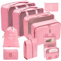 Logo personnalisé grande capacité 9 pièces Pack maille vêtements organisateur voyage bagages organisateur pochette ensemble Cubes d'emballage