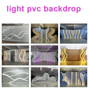 SMOOTH Modern LED Lights Pvc White Acrylic <b>Stage</b> Backdrop for Wedding Decoration - Product Image 5