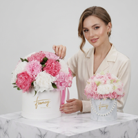Centres de table intérieurs, Décoration d'intérieur, Arrangements floraux, Bouquets, Cadeaux, Fleurs éternelles préservées, Pivoines, Roses