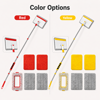 Mop Plano 3 em 1 com Cabo Extensível e Almofadas de Microfibra para Limpeza de Pisos, Tetos, Janelas e Azulejos – Ideal para Uso Doméstico