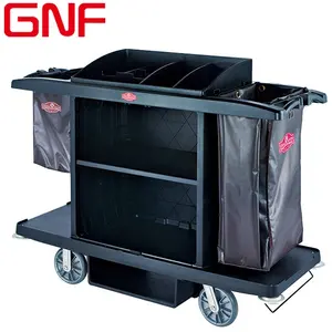 GNF hotel room plastic housekeeping cleaning trolley carts service cart with tool storage