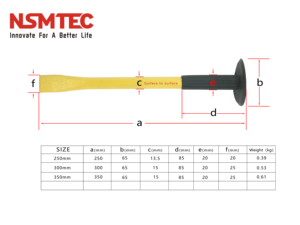 Stone Chipping 45 High Carbon Steel <strong>Chisels</strong> <strong>With</strong> Black <strong>Handle</strong> - Product Image 4