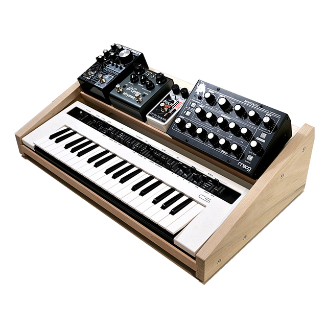 Custom Wooden Music Synth Stand(No Electronic Keyboard) With Pedal Shelf Desktop Stand Pedalboard for Synth and Effects