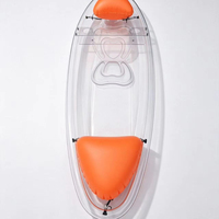 Kayak transparent en cristal pour une personne, canoë transparent pour les sports nautiques, lac, mer