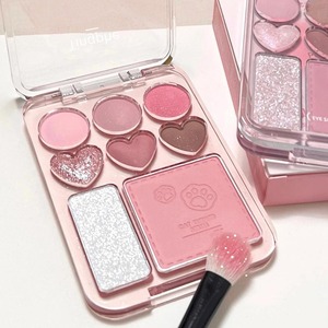 Coeur <span class=keywords><strong>Fard</strong></span> <span class=keywords><strong>À</strong></span> Paupières Blush Surligneur Palette Caramel Rose Brun Terre Tons Tout En Un Maquillage - Product Image 3