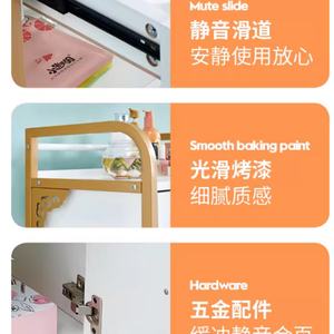 Chariot roulant de salon de beauté en bambou avec cadre doré de couleur blanche de luxe avec roues dans les meubles de salon à vendre - Product Image 6