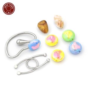 Conector de bikini, herrajes para trajes de baño, hebilla de forma irregular, decoración metálica personalizada para vestidos de mujer, hebilla de anillo con cuentas de colores - Product Image 2