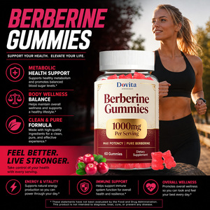 Gummies de berbérine personnalisées en marque blanche OEM, 60 unités, qualité supérieure, excellent goût, complément alimentaire végétalien, certifié GMP, ISO 22000 - Product Image 3