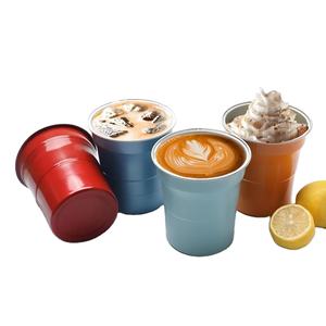 แก้วอลูมิเนียมแบบใช้แล้วทิ้งขนาด 9 ออนซ์ 16 ออนซ์ สีโลโก้ตามสั่ง สำหรับเบียร์ โคล่า งานแต่งงาน ปาร์ตี้กลางแจ้ง เครื่องดื่มเย็น รีไซเคิลได้ - Product Image 5