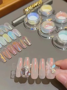 Polvo de Uñas Efecto Aurora Lunar con Espejo, Polvo de Hadas, Herramientas de Arte de Uñas Polarizadas, Arte de Uñas DIY, Arte de Uñas Artístico - Product Image 1