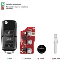 Télécommande filaire XHORSE XKB520EN de deuxième génération pour VW B5 Style, 3 boutons, programmation sans fil, version améliorée du XKB501EN