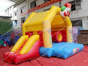 Outdoor <span class=keywords><strong>Clown</strong></span> Theme Aufblasbarer springender Türsteher mit Rutsche - Product Image 4