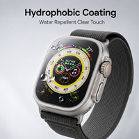 Protection d'écran en verre trempé HD anti-lumière bleue 2.5D 9H compatible avec Apple Watch Ultra 2 3 49mm