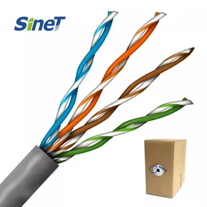 ETL approva i cavi di rete Cat5 Plenum CMP Cable 4 paia Solid CCA conduttore in rame grigio blu giallo