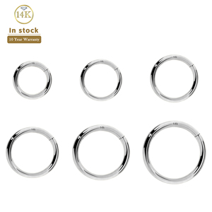 Lotus Großhandel Klassische 9K 14K 18K Massiv Echtgold Clicker Creolen Nasenring <span class=keywords><strong>Gold</strong></span> Piercing Edler Körperschmuck für Damen Herren - Product Image 2