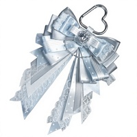 Porte-clés nœud en ruban fait main, breloque cœur en alliage, accessoire de sac, décoration pour bâton lumineux de cosplay