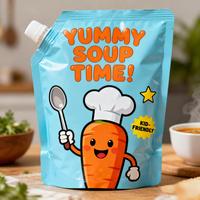 Personnalisé Congélateur Sûr Réutilisable Soupe Alimentaire Emballage Bec Poche Haute Température Résistance Couvercle Joint En Plastique Buse D'aspiration Sac