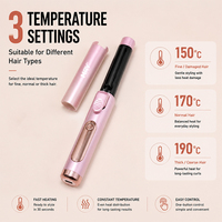 MRY Fer à boucler sans fil de voyage, baguette à boucler rechargeable USB, styler capillaire, baril de 25 mm, 4000 mAh, 3 réglages de chaleur, vente en gros